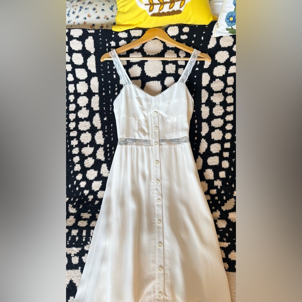 Reformation Wynton Dress In Ivory, brand new, never worn, no flaws. - Picture 9 of 16